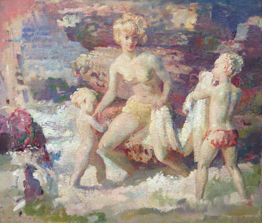 Arthur Murch painting of boys on beach